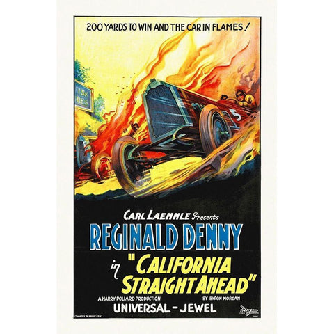 California Straight Ahead,  1925 Black Modern Wood Framed Art Print with Double Matting by Hollywood Photo Archive