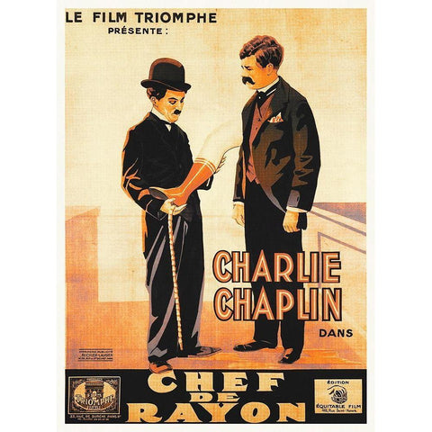 Chaplin The Floorwalker, 1916 001 Gold Ornate Wood Framed Art Print with Double Matting by Hollywood Photo Archive