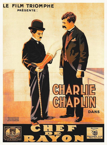 Chaplin The Floorwalker, 1916 001 White Modern Wood Framed Art Print with Double Matting by Hollywood Photo Archive