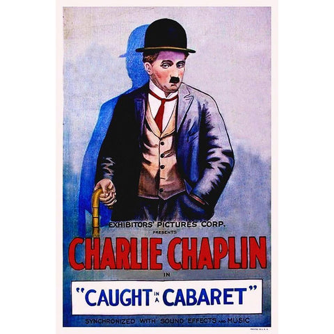 Chaplin, Caught in a Cabaret White Modern Wood Framed Art Print by Hollywood Photo Archive