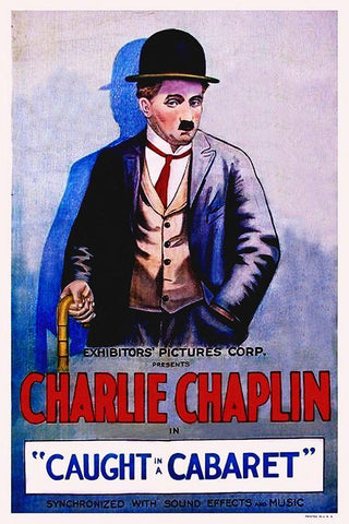 Chaplin, Caught in a Cabaret White Modern Wood Framed Art Print with Double Matting by Hollywood Photo Archive