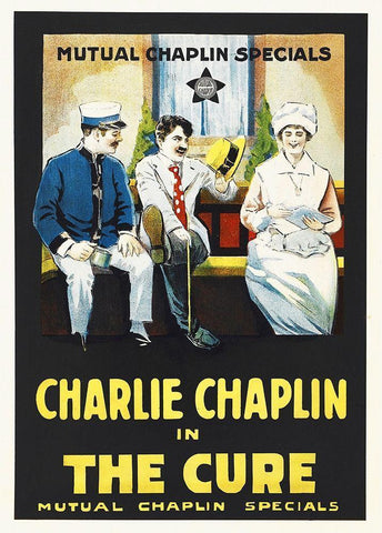 Chaplin, Charlie -The Cure poster White Modern Wood Framed Art Print with Double Matting by Hollywood Photo Archive