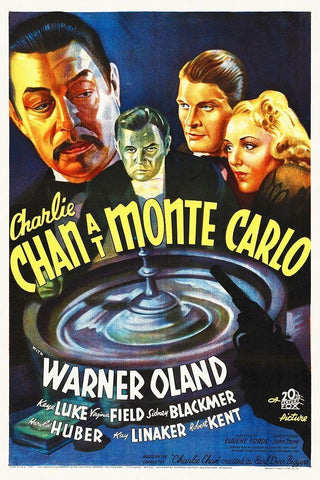 Charlie Chan at Monte Carlo, 1937 White Modern Wood Framed Art Print with Double Matting by Hollywood Photo Archive