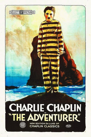 Charlie Chaplin, The Adventurer, 1915 White Modern Wood Framed Art Print with Double Matting by Hollywood Photo Archive