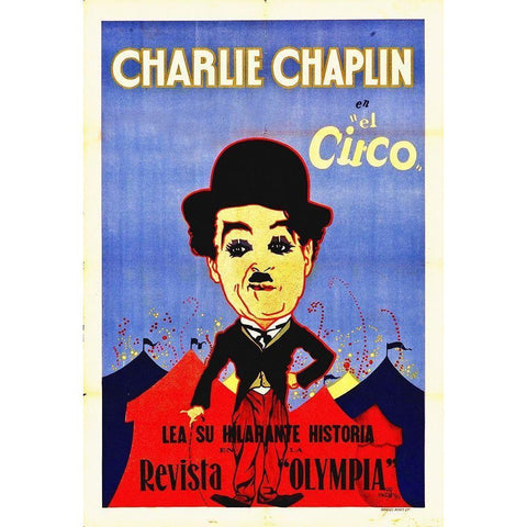 Charlie Chaplin, The Circus Black Modern Wood Framed Art Print with Double Matting by Hollywood Photo Archive