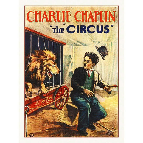 Charlie Chaplin, The Circus Black Modern Wood Framed Art Print with Double Matting by Hollywood Photo Archive