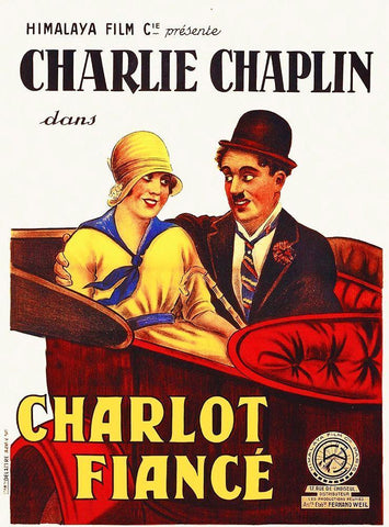 Charlie Chaplin, The Jitney Elopement, 1915 Black Ornate Wood Framed Art Print with Double Matting by Hollywood Photo Archive