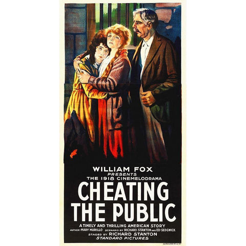 Cheating the Public White Modern Wood Framed Art Print by Hollywood Photo Archive