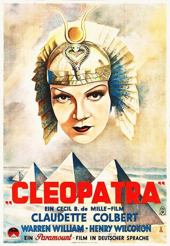 Cleopatra White Modern Wood Framed Art Print with Double Matting by Hollywood Photo Archive