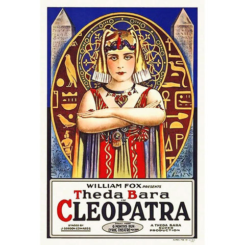 Cleopatra, 1917 Gold Ornate Wood Framed Art Print with Double Matting by Hollywood Photo Archive