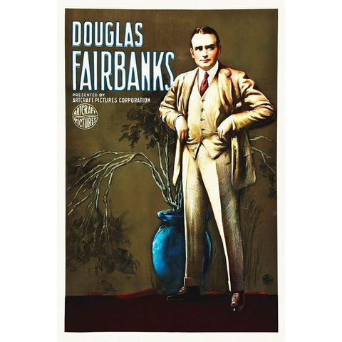 Douglas Fairbanks stock poster, 1920s White Modern Wood Framed Art Print by Hollywood Photo Archive