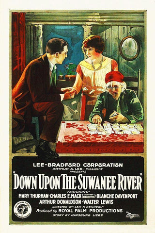 Down Upon Swanee River Black Ornate Wood Framed Art Print with Double Matting by Hollywood Photo Archive