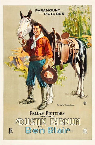 Dustin Farnum, Ben Blair,  1916 Black Ornate Wood Framed Art Print with Double Matting by Hollywood Photo Archive