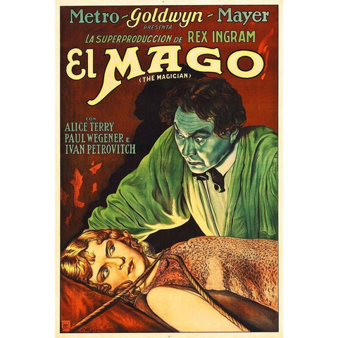 El Mago White Modern Wood Framed Art Print by Hollywood Photo Archive