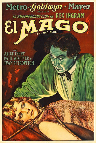 El Mago White Modern Wood Framed Art Print with Double Matting by Hollywood Photo Archive