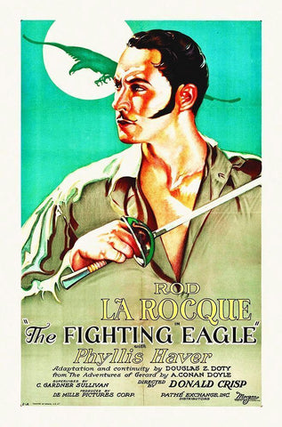 Fighting Eagle Black Ornate Wood Framed Art Print with Double Matting by Hollywood Photo Archive