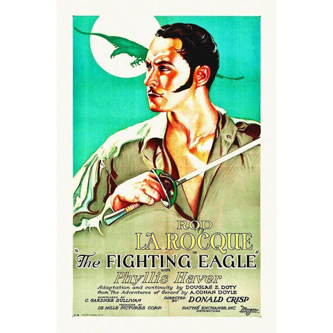 Fighting Eagle Gold Ornate Wood Framed Art Print with Double Matting by Hollywood Photo Archive