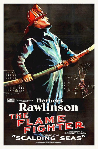 Flame Fighter, Herbert Rawlinson 13 Black Ornate Wood Framed Art Print with Double Matting by Hollywood Photo Archive