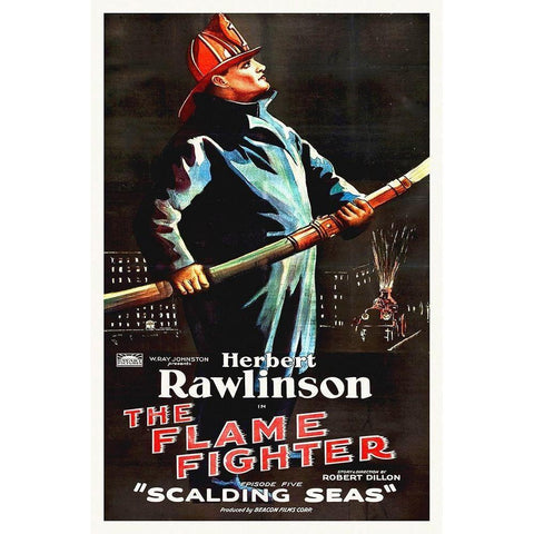 Flame Fighter, Herbert Rawlinson 13 Gold Ornate Wood Framed Art Print with Double Matting by Hollywood Photo Archive