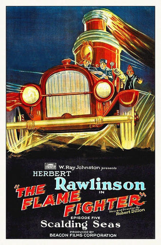 Flame Fighter, Scalding Seas, Herbert Rawlinson 12 White Modern Wood Framed Art Print with Double Matting by Hollywood Photo Archive