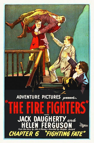 Flame Fighter, Fighting Fate Herbert Rawlinson 10 Black Ornate Wood Framed Art Print with Double Matting by Hollywood Photo Archive