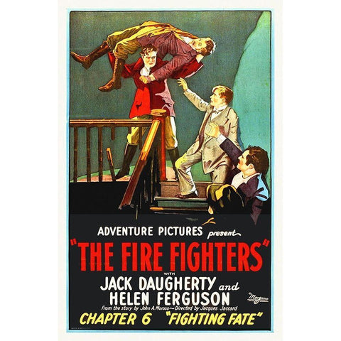 Flame Fighter, Fighting Fate Herbert Rawlinson 10 Black Modern Wood Framed Art Print with Double Matting by Hollywood Photo Archive