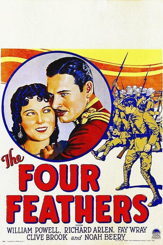 Four Feathers White Modern Wood Framed Art Print with Double Matting by Hollywood Photo Archive