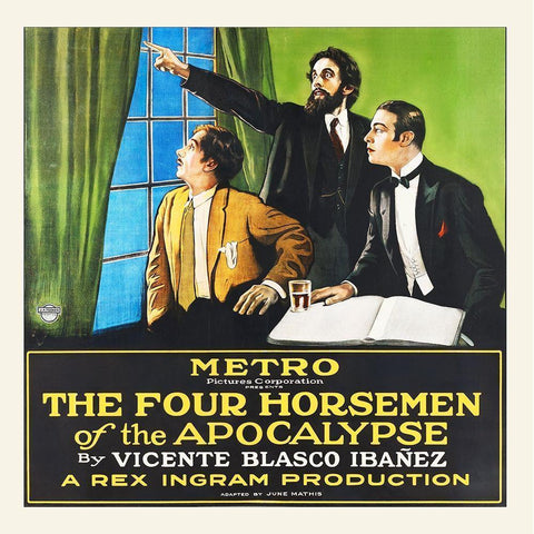 Four Horsemen, 1921 White Modern Wood Framed Art Print by Hollywood Photo Archive