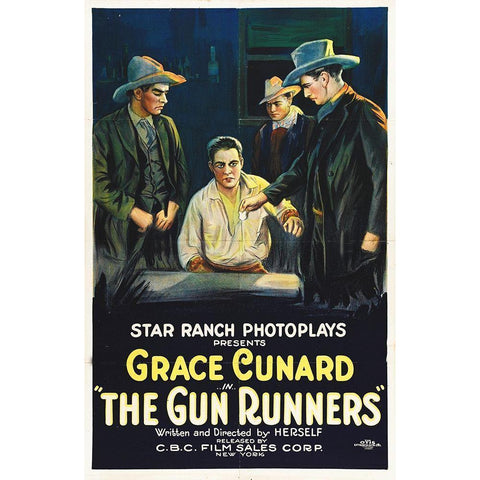 Gun Runners White Modern Wood Framed Art Print by Hollywood Photo Archive