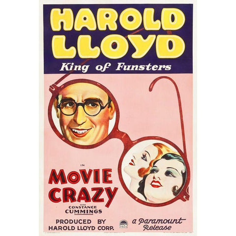 Harold Lloyd Black Modern Wood Framed Art Print with Double Matting by Hollywood Photo Archive