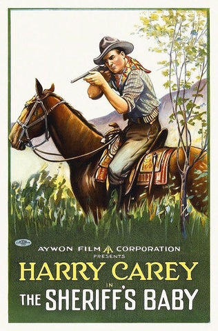 Harry Carey, The Sheriffs Baby,  1920 White Modern Wood Framed Art Print with Double Matting by Hollywood Photo Archive