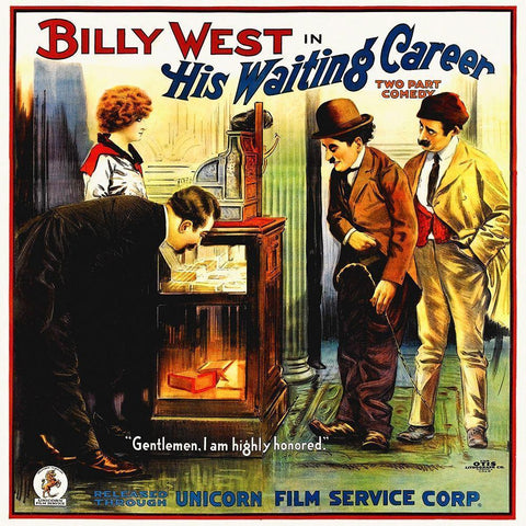 His Waiting Career, 1916 White Modern Wood Framed Art Print by Hollywood Photo Archive