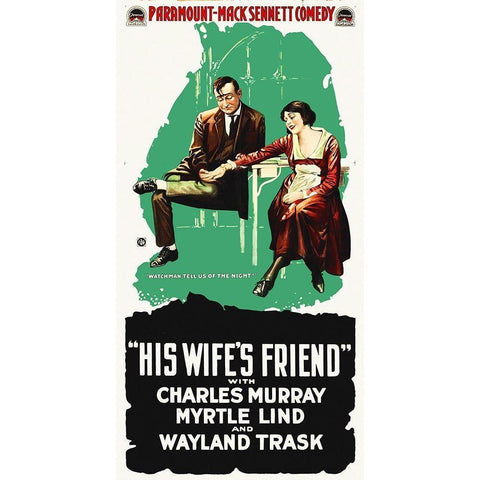 His Wifes frend White Modern Wood Framed Art Print by Hollywood Photo Archive