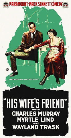 His Wifes frend White Modern Wood Framed Art Print with Double Matting by Hollywood Photo Archive