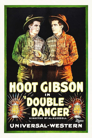 Hoot Gibson, Double Danger, 1920 White Modern Wood Framed Art Print with Double Matting by Hollywood Photo Archive