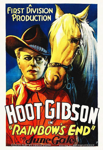 Hoot Gibson, Rainbows End White Modern Wood Framed Art Print with Double Matting by Hollywood Photo Archive