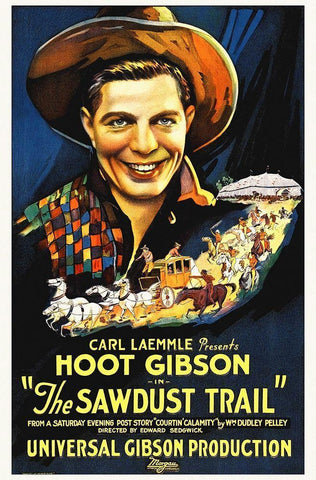 Hoot Gibson, The Sawdust Trail Black Ornate Wood Framed Art Print with Double Matting by Hollywood Photo Archive