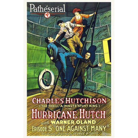 Hurricane Hutch, with Warner Oland, 1929 Black Modern Wood Framed Art Print with Double Matting by Hollywood Photo Archive