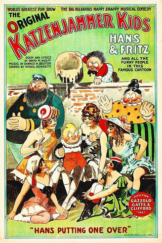 Katzenjammer Kids,  1918 Black Ornate Wood Framed Art Print with Double Matting by Hollywood Photo Archive