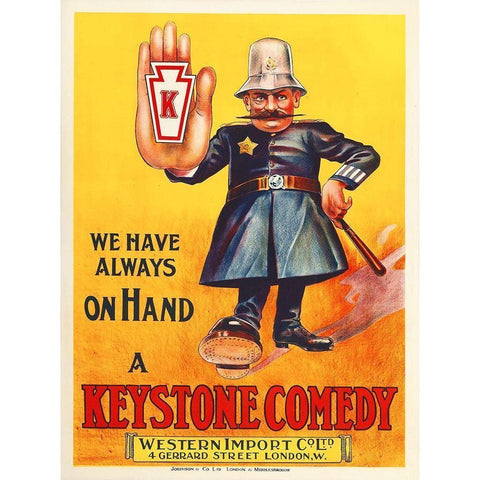 Kops, 1910 White Modern Wood Framed Art Print by Hollywood Photo Archive