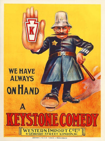 Kops, 1910 White Modern Wood Framed Art Print with Double Matting by Hollywood Photo Archive