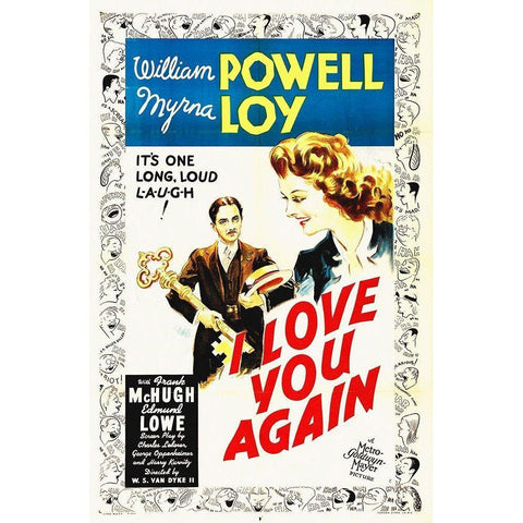 Love You Again Black Modern Wood Framed Art Print with Double Matting by Hollywood Photo Archive