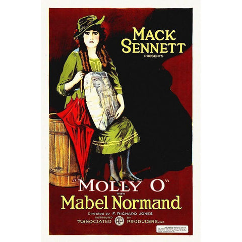 Mable Normand, Molly O,  1921 Gold Ornate Wood Framed Art Print with Double Matting by Hollywood Photo Archive