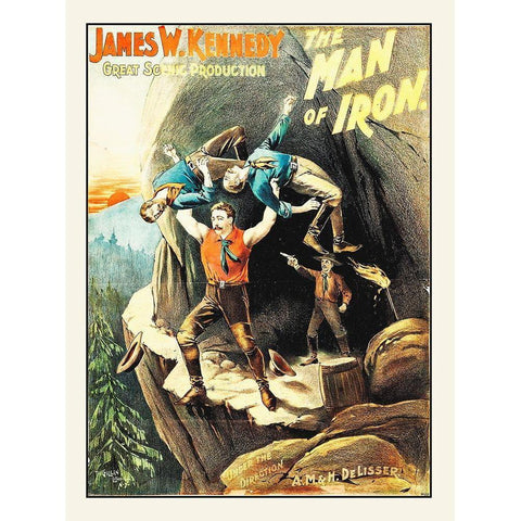 Man Of Iron 1893 Black Modern Wood Framed Art Print with Double Matting by Hollywood Photo Archive