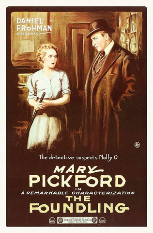 Mary Pickford, The Foundling, 1916 White Modern Wood Framed Art Print with Double Matting by Hollywood Photo Archive