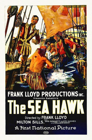 Milton Sills, Wallace Beery, The Sea Hawk, 1924 White Modern Wood Framed Art Print with Double Matting by Hollywood Photo Archive