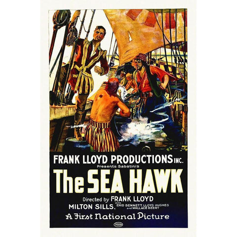 Milton Sills, Wallace Beery, The Sea Hawk, 1924 Black Modern Wood Framed Art Print with Double Matting by Hollywood Photo Archive