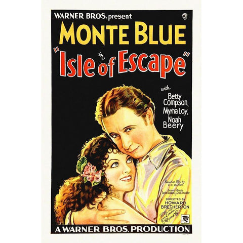 Monte Blue with Myrna Loy, Isle of Escape, 1930 White Modern Wood Framed Art Print by Hollywood Photo Archive