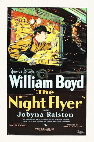 Night Flyer, 1928 Black Ornate Wood Framed Art Print with Double Matting by Hollywood Photo Archive