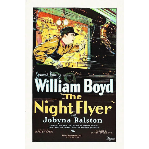 Night Flyer, 1928 Black Modern Wood Framed Art Print with Double Matting by Hollywood Photo Archive